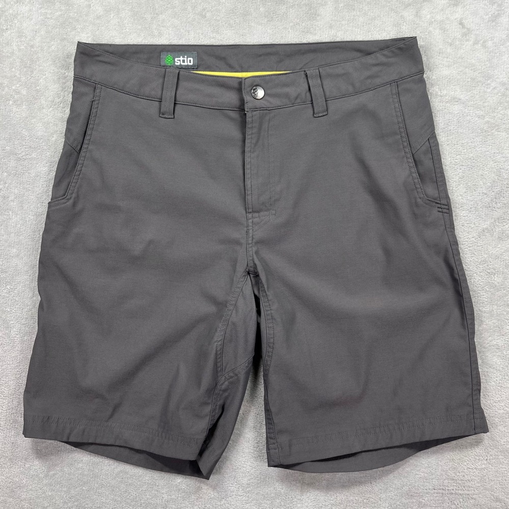 Stio Coburn Shorts Mens 34 Grey Technical Outdoor Hiking Camping Utility Summer